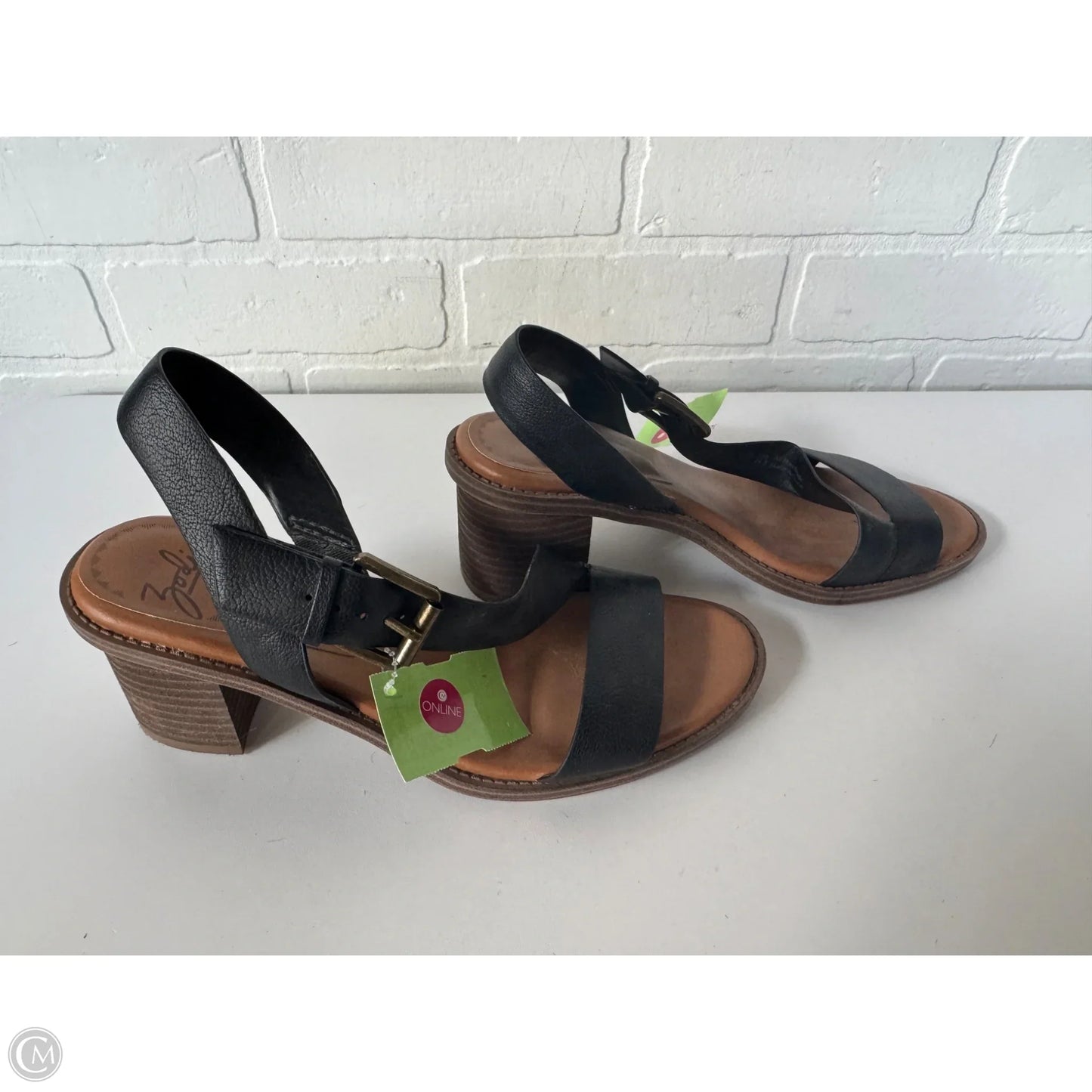 Sandals Heels Block By Zodiac In Black, Size: 8