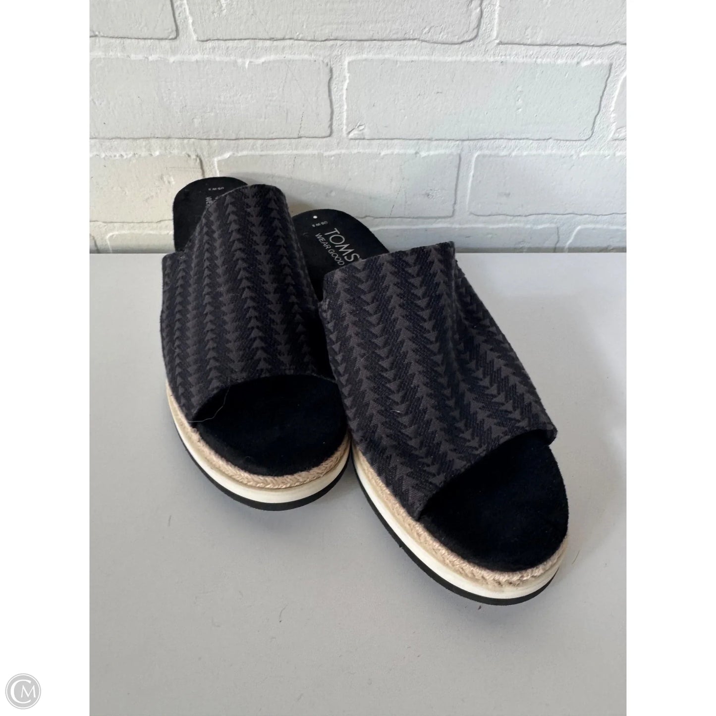 Sandals Heels Wedge By Toms In Black, Size: 8