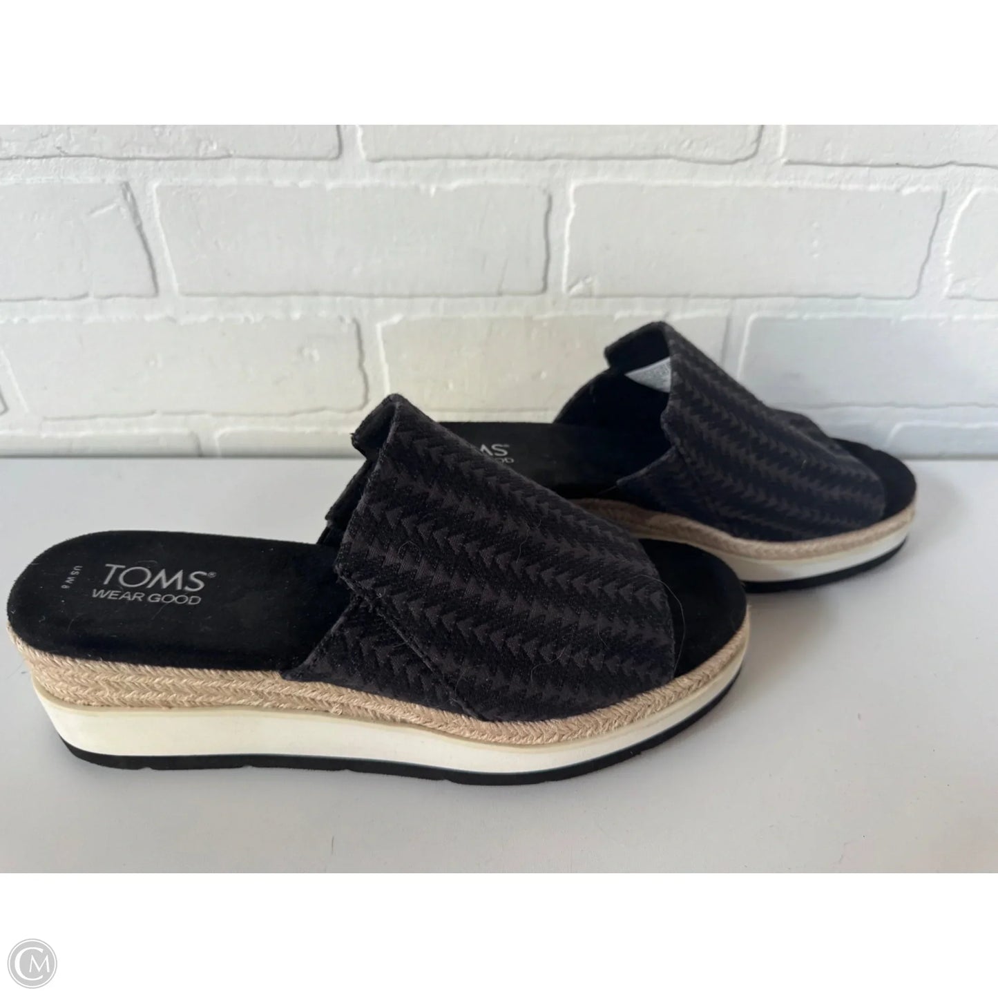 Sandals Heels Wedge By Toms In Black, Size: 8