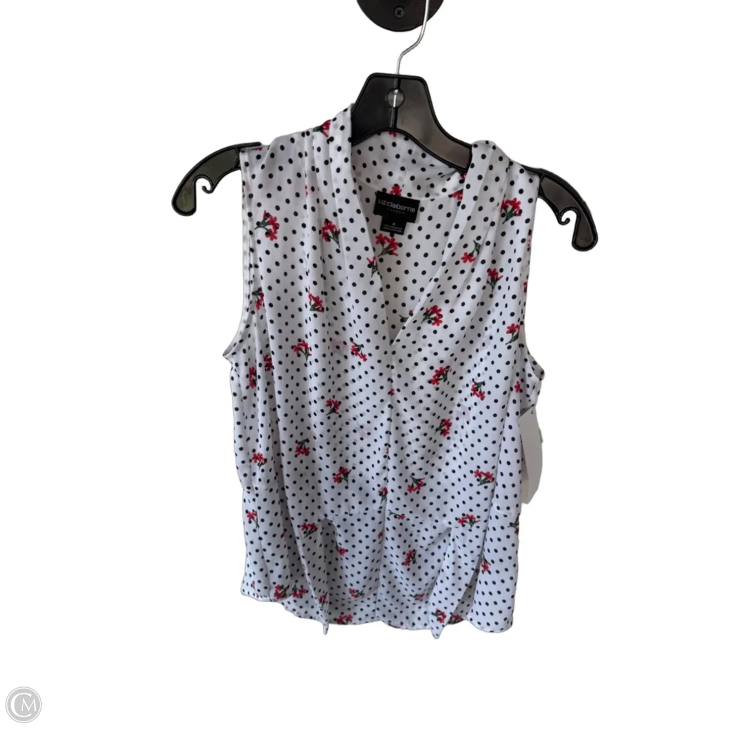 Top Sleeveless By Liz Claiborne In Black & White, Size: M