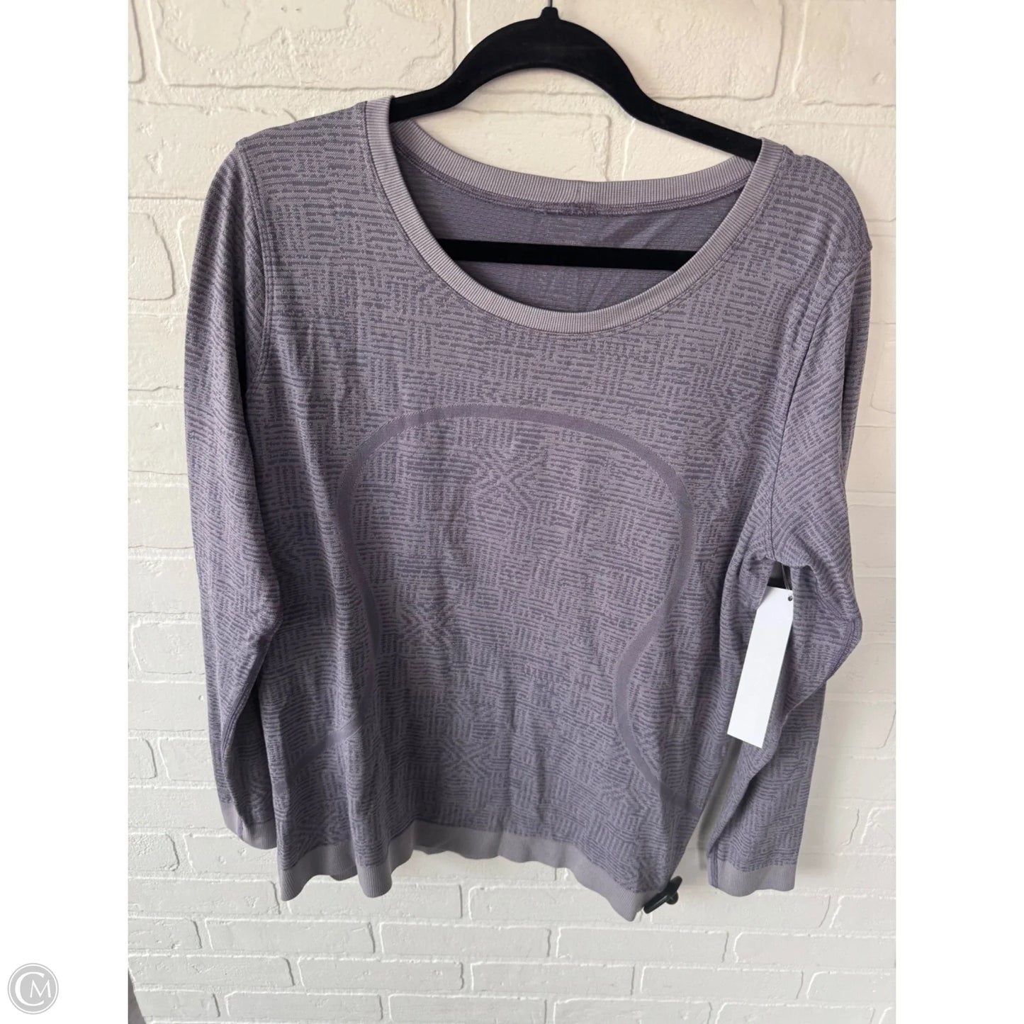Athletic Top Long Sleeve Crewneck By Lululemon In Grey & Purple, Size: Xl