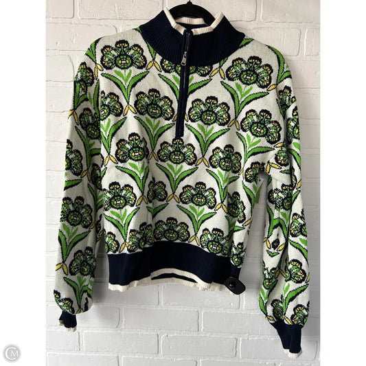 Sweater By Voy In Cream & Green, Size: S