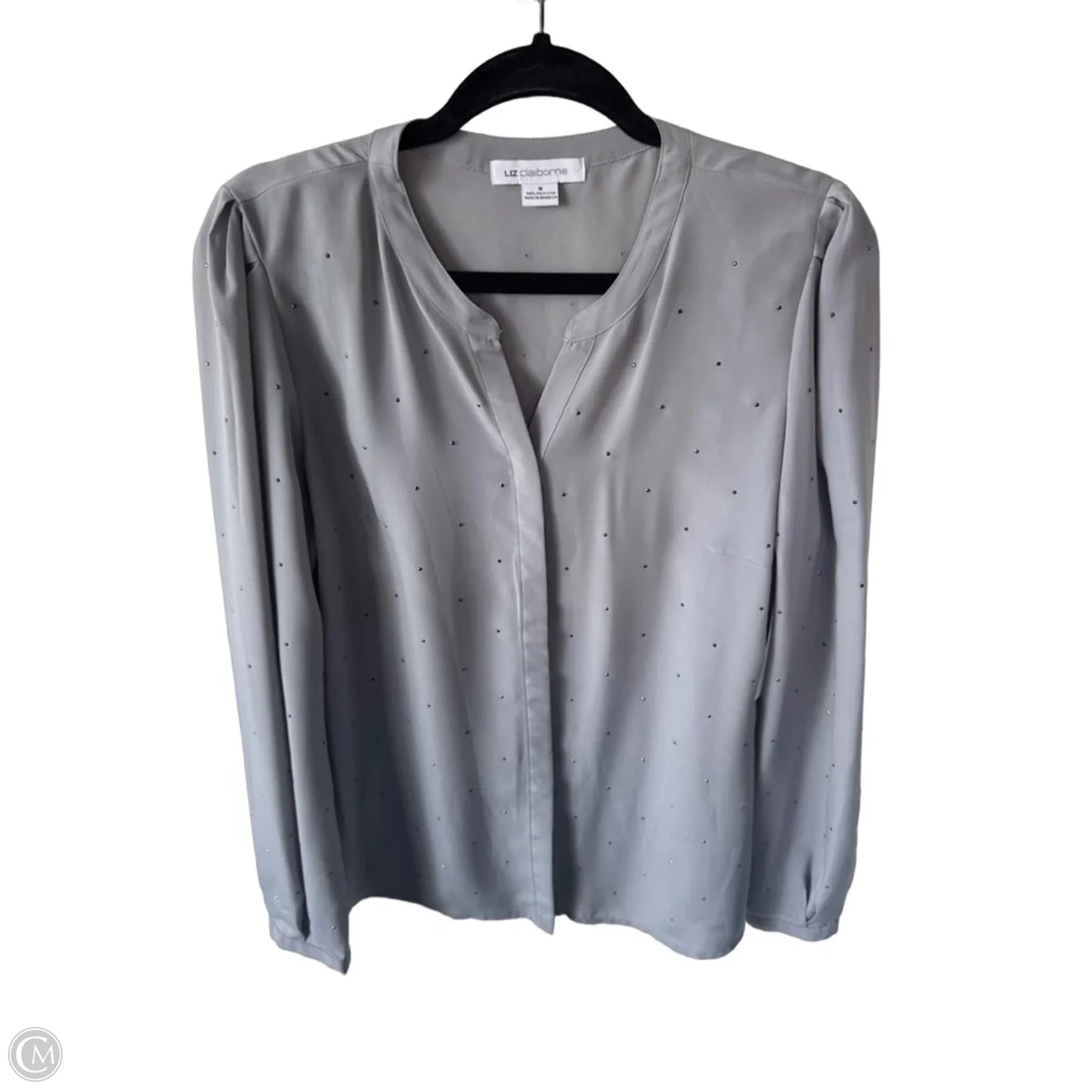 Top Long Sleeve By Liz Claiborne In Grey, Size: M