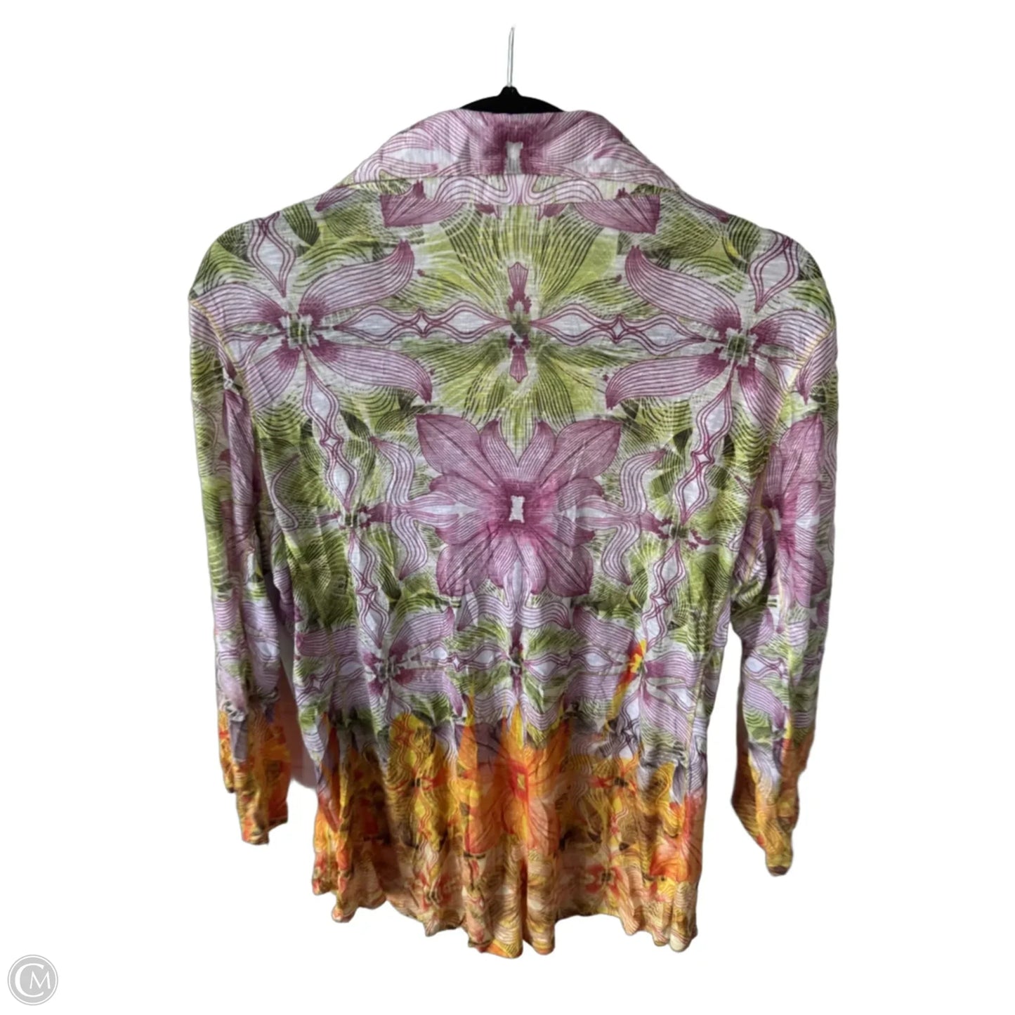 Top Long Sleeve By David Cline In Green & Purple, Size: Xl