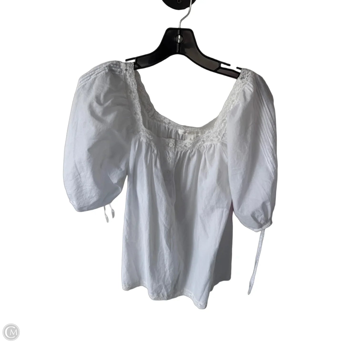 Top Short Sleeve By Karen Kane In White, Size: S