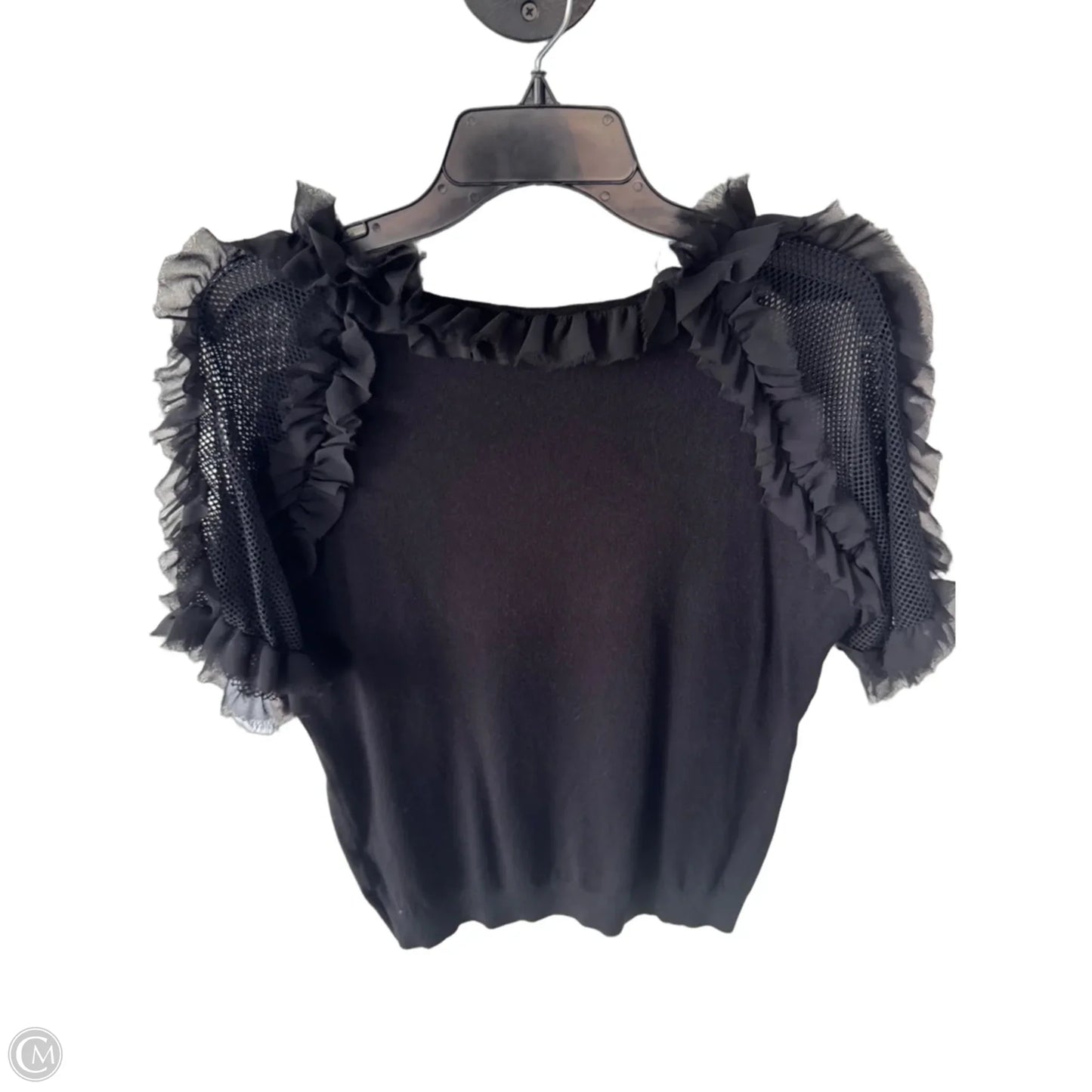 Sweater Short Sleeve By Sioni In Black, Size: L