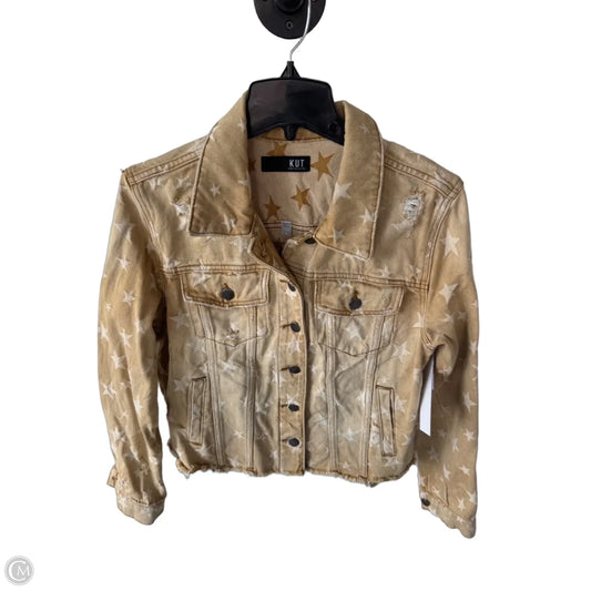Jacket Denim By Kut In Tan Denim, Size: L