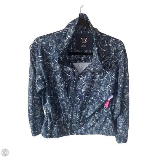 Athletic Jacket By Nic + Zoe In Blue & White, Size: S