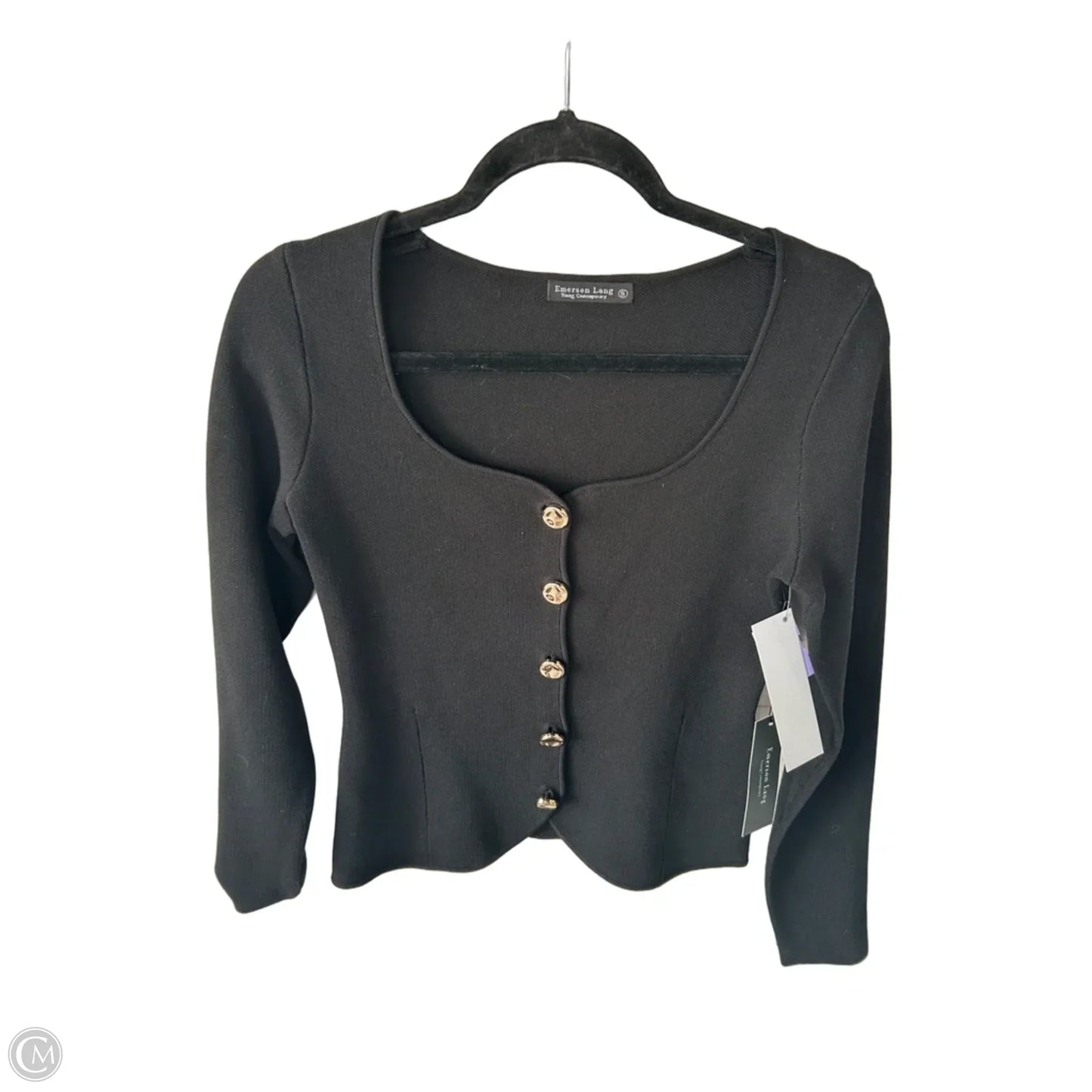Sweater Cardigan By Clothes Mentor In Black, Size: S