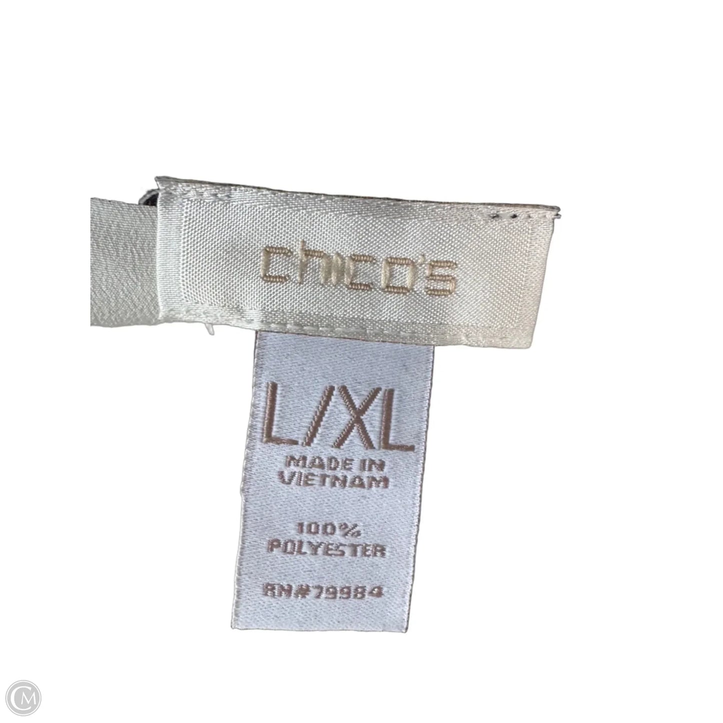 Top 3/4 Sleeve By Chicos In Black & Cream, Size: L