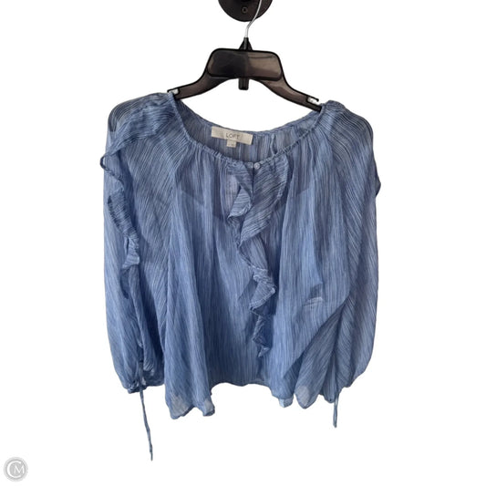 Top 2pc Long Sleeve By Loft In Blue, Size: M