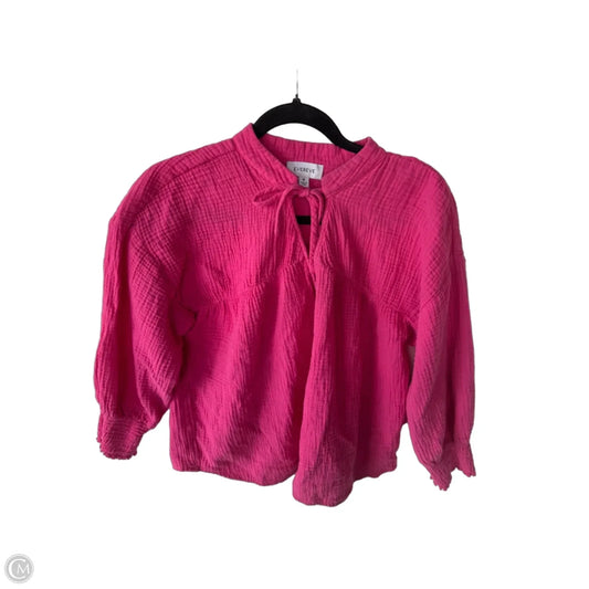 Top Long Sleeve By Evereve In Pink, Size: M
