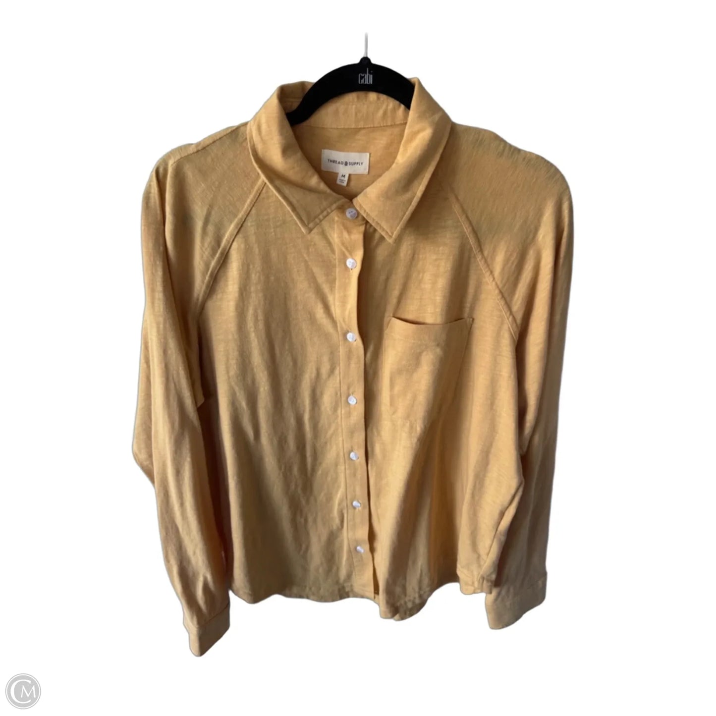 Top Long Sleeve By Thread And Supply In Yellow, Size: M