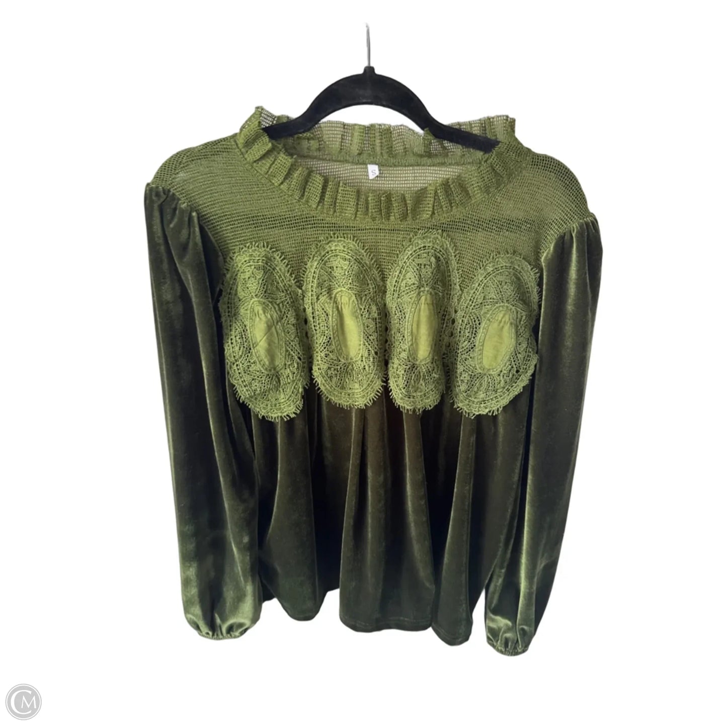 Top Long Sleeve By Cme In Green, Size: S