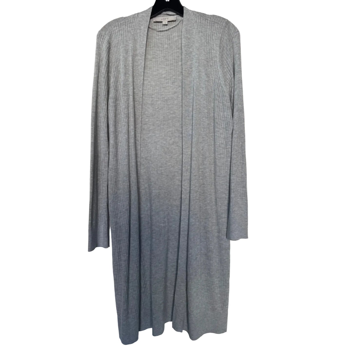 Sweater Cardigan By Loft In Grey, Size: M