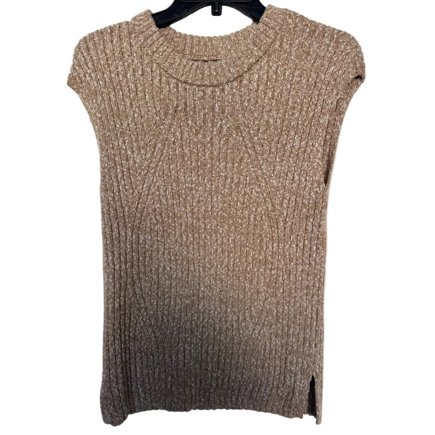 Vest Sweater By Loft In Tan & White, Size: S