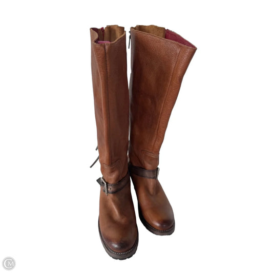 Boots Knee Heels By Freebird In Brown, Size: 8