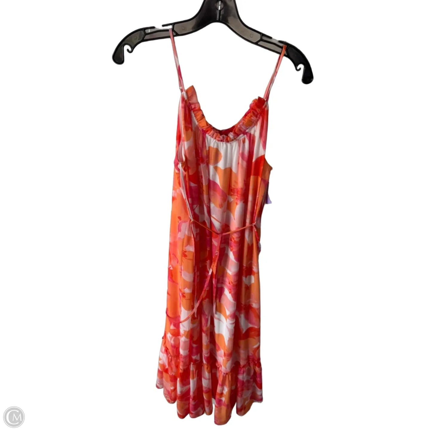 Dress Party Long By Nicole Miller In Orange & Pink, Size: L