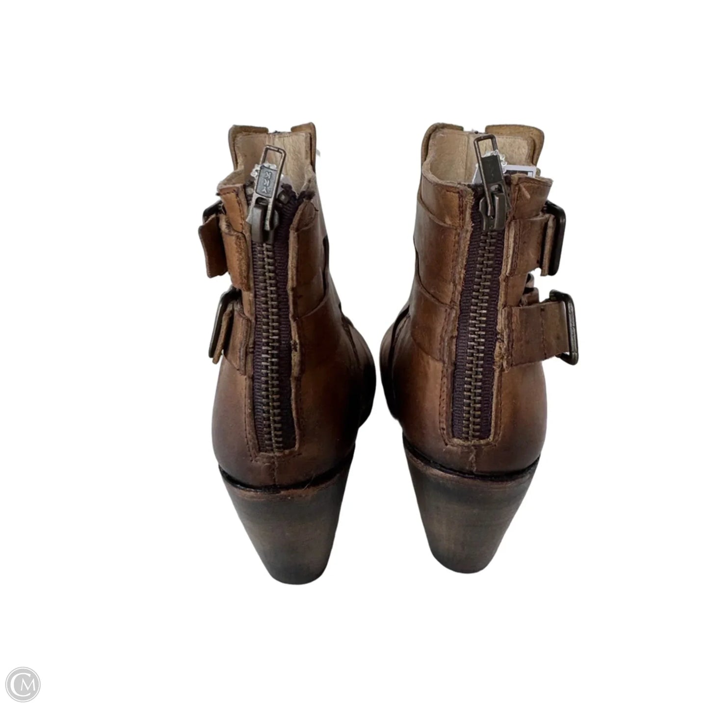 Boots Ankle Heels By Freebird In Brown, Size: 8