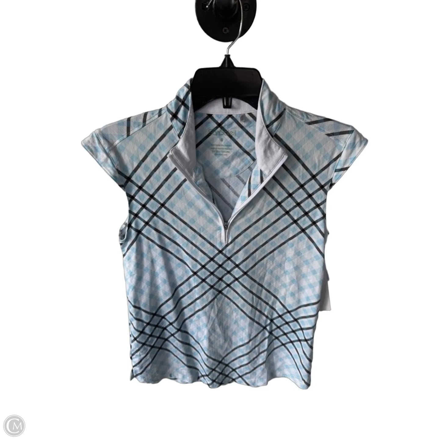 Athletic Top Short Sleeve By Cmc In Blue & White, Size: S