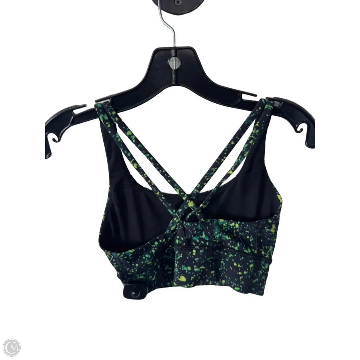 Athletic Bra By Lululemon In Black & Green, Size: S