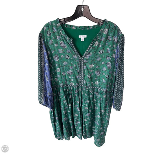 Dress Casual Short By J. Jill In Blue & Green, Size: Lp