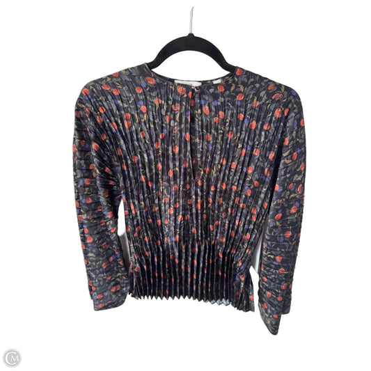 Top Long Sleeve By Vince In Black & Orange, Size: Xxs