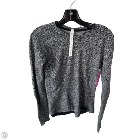Athletic Top Long Sleeve Crewneck By Lululemon In Black & White, Size: S
