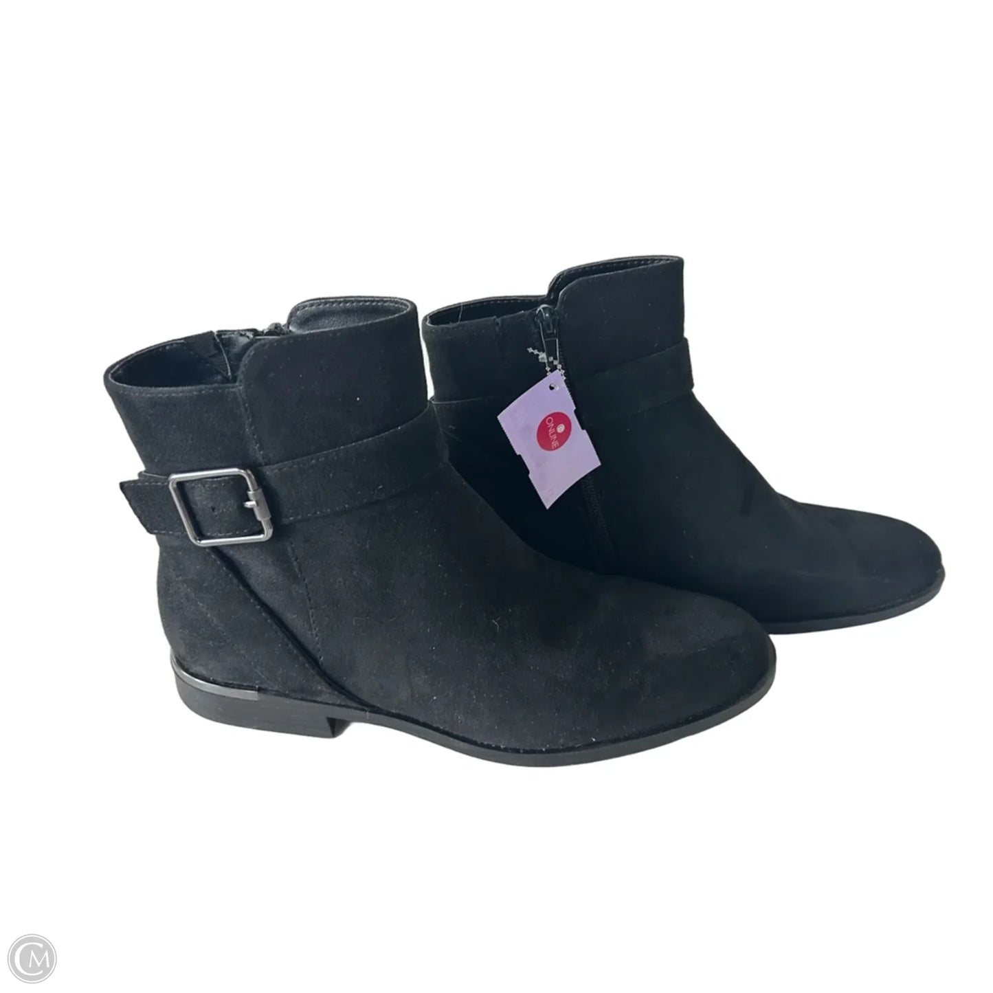 Boots Ankle Flats By Nine West In Black, Size: 9.5