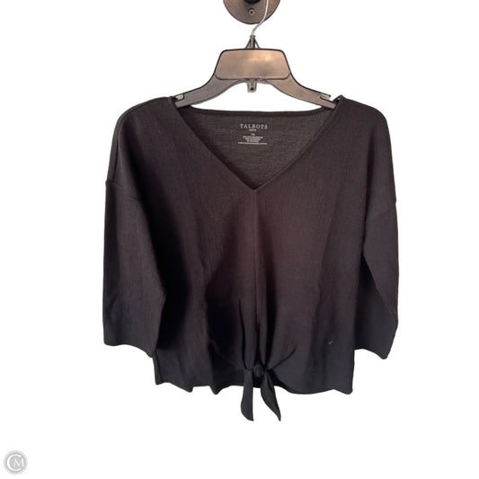 Top 3/4 Sleeve By Talbots In Black, Size: Mp