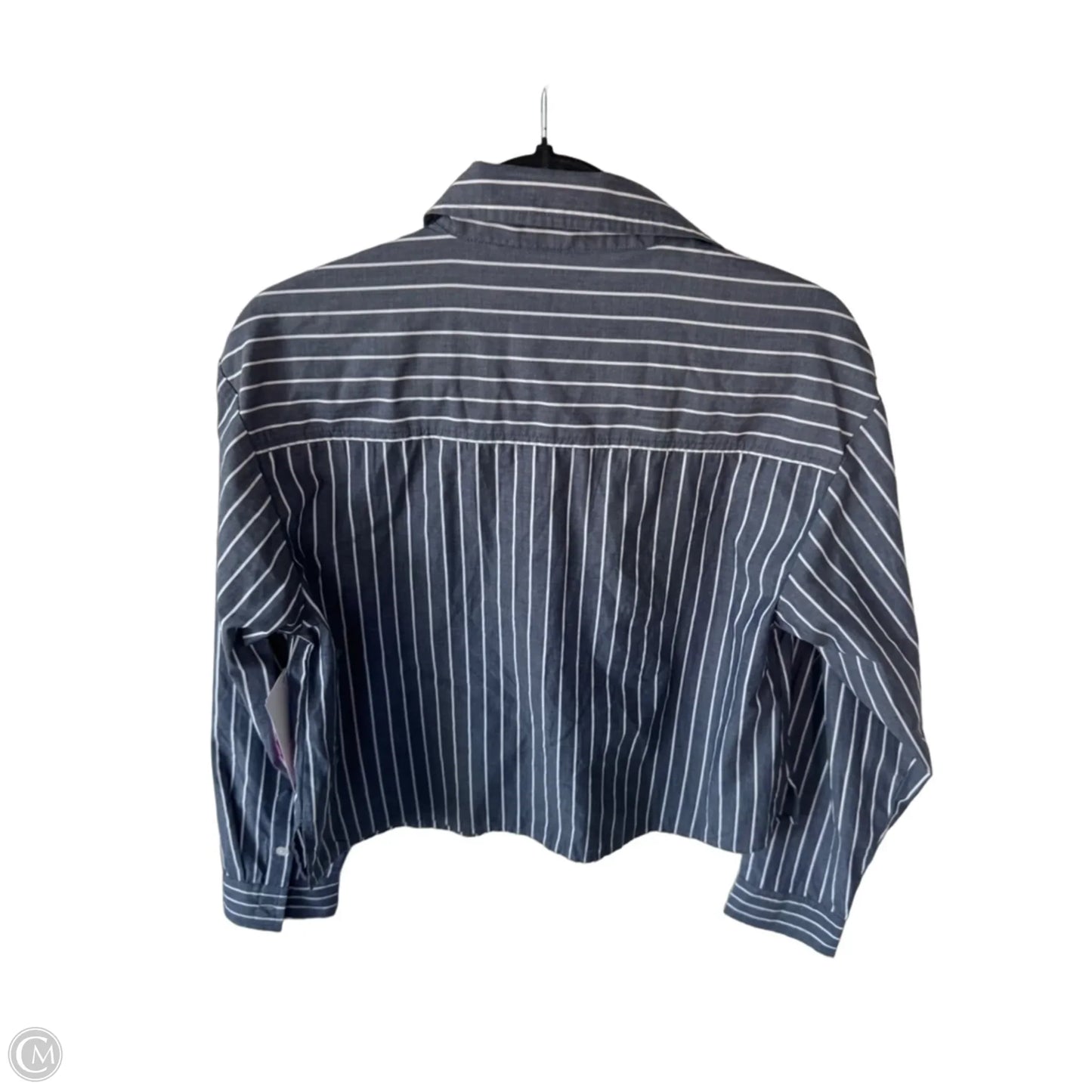 Top Long Sleeve By Abercrombie And Fitch In Grey & White, Size: Xs