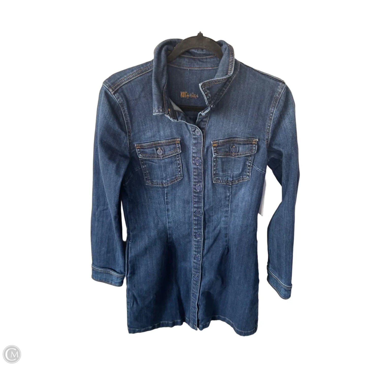 Dress Casual Midi By Kut In Blue Denim, Size: S