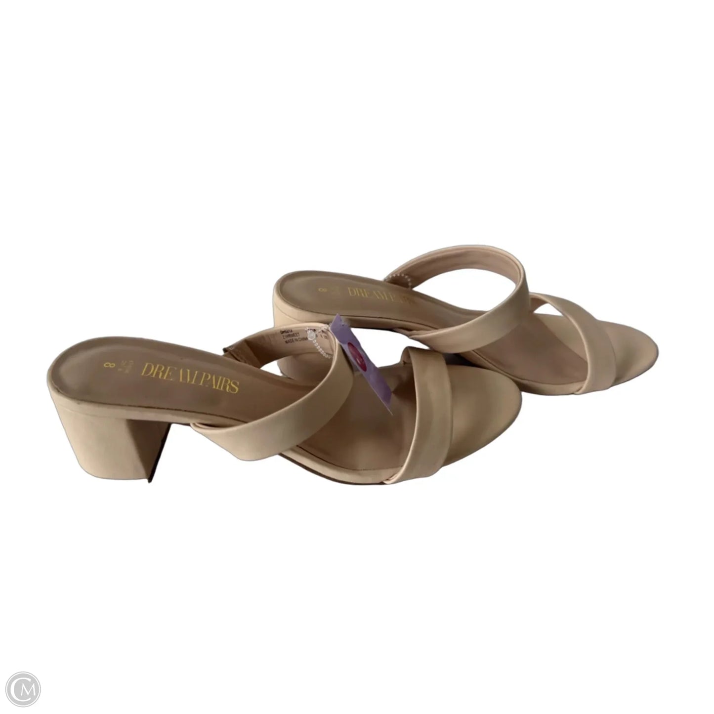 Sandals Heels Block By Dream Pairs In Tan, Size: 8