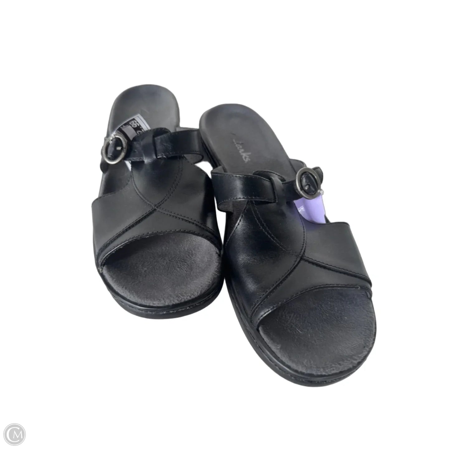 Sandals Flats By Clarks In Black, Size: 10
