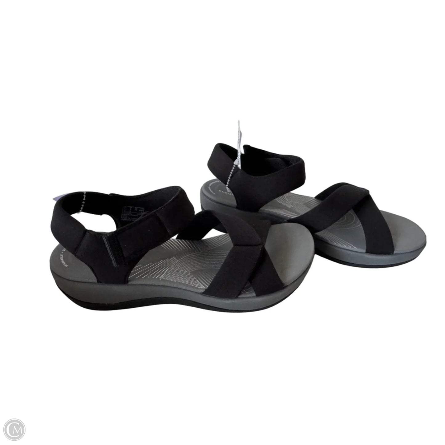 Sandals Flats By Clarks In Black & Grey, Size: 8