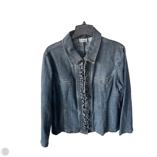 Jacket Denim By Chicos In Blue Denim, Size: Xl