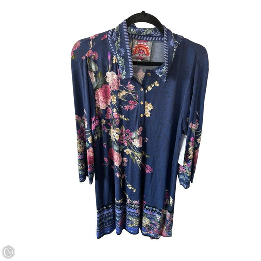 Dress Designer By Johnny Was In Blue & Pink, Size: L
