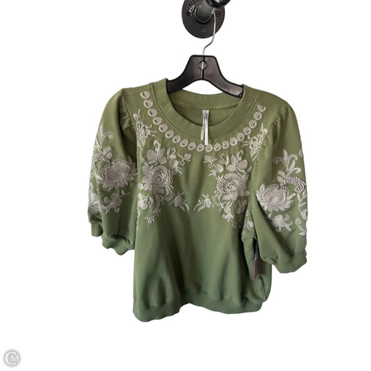 Top Short Sleeve By Anthropologie In Green, Size: L