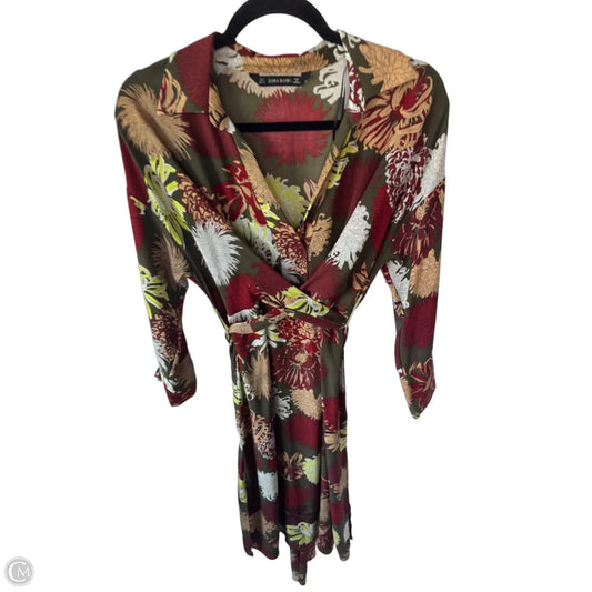 Dress Work By Zara In Green & Red, Size: S