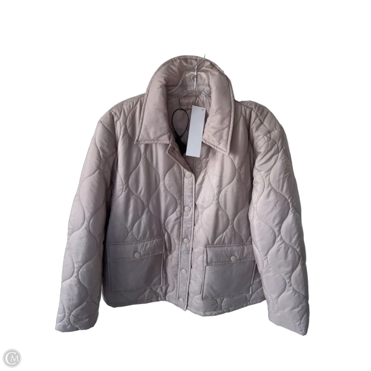Jacket Puffer & Quilted By Chicos In Tan, Size: L