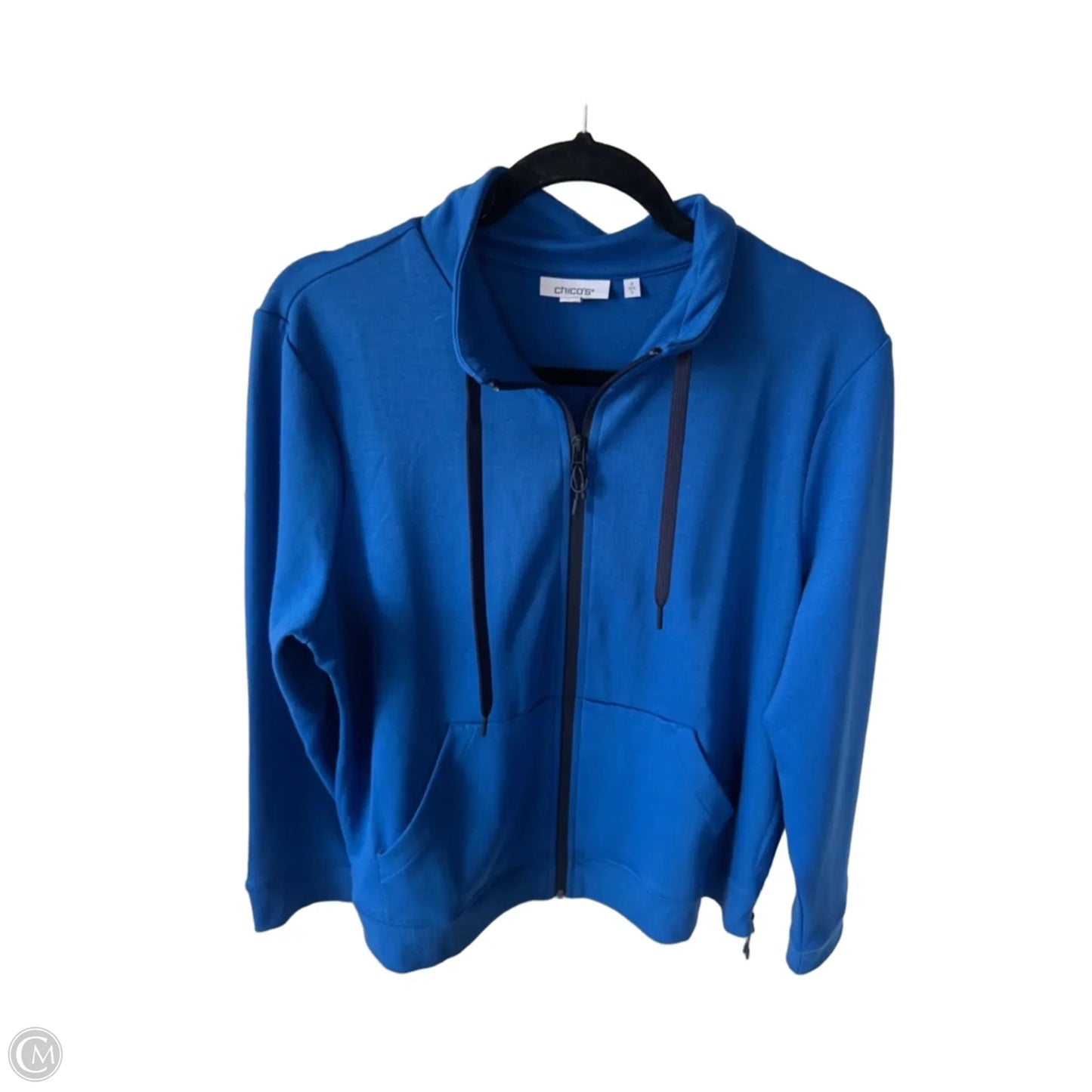 Sweatshirt Collar By Chicos In Blue, Size: L