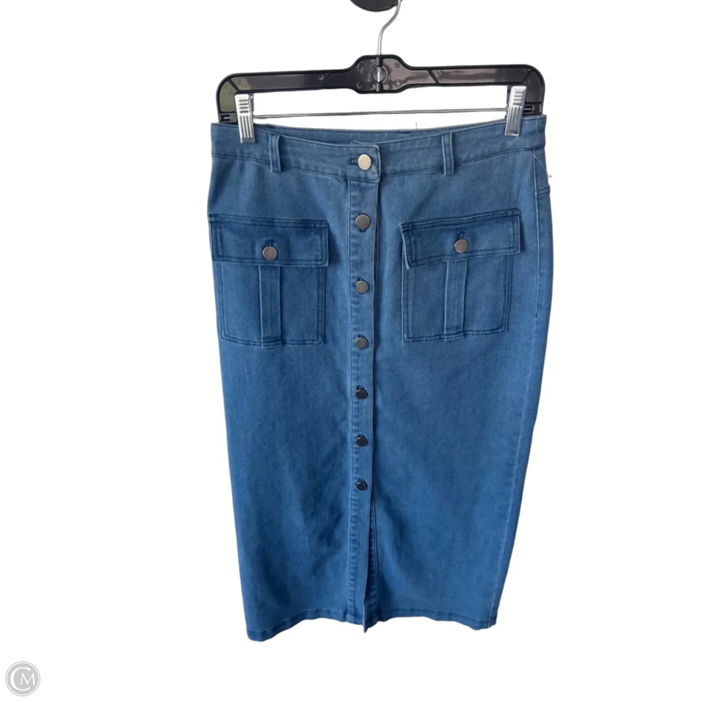Skirt Midi By Skies Are Blue In Blue Denim, Size: 4