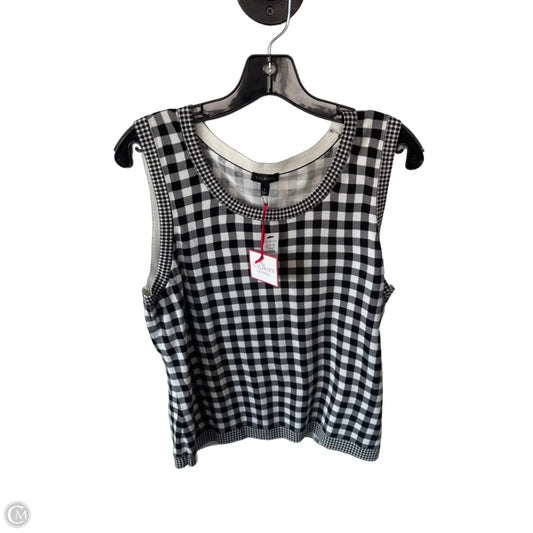 Vest Sweater By Talbots In Black & White, Size: L