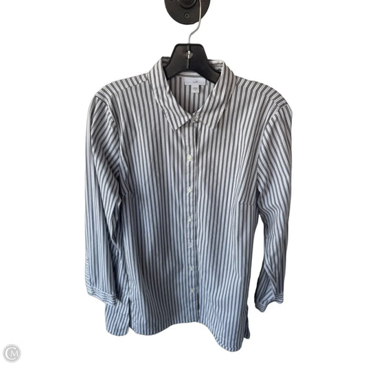 Top Long Sleeve By J. Jill In Black & White, Size: M