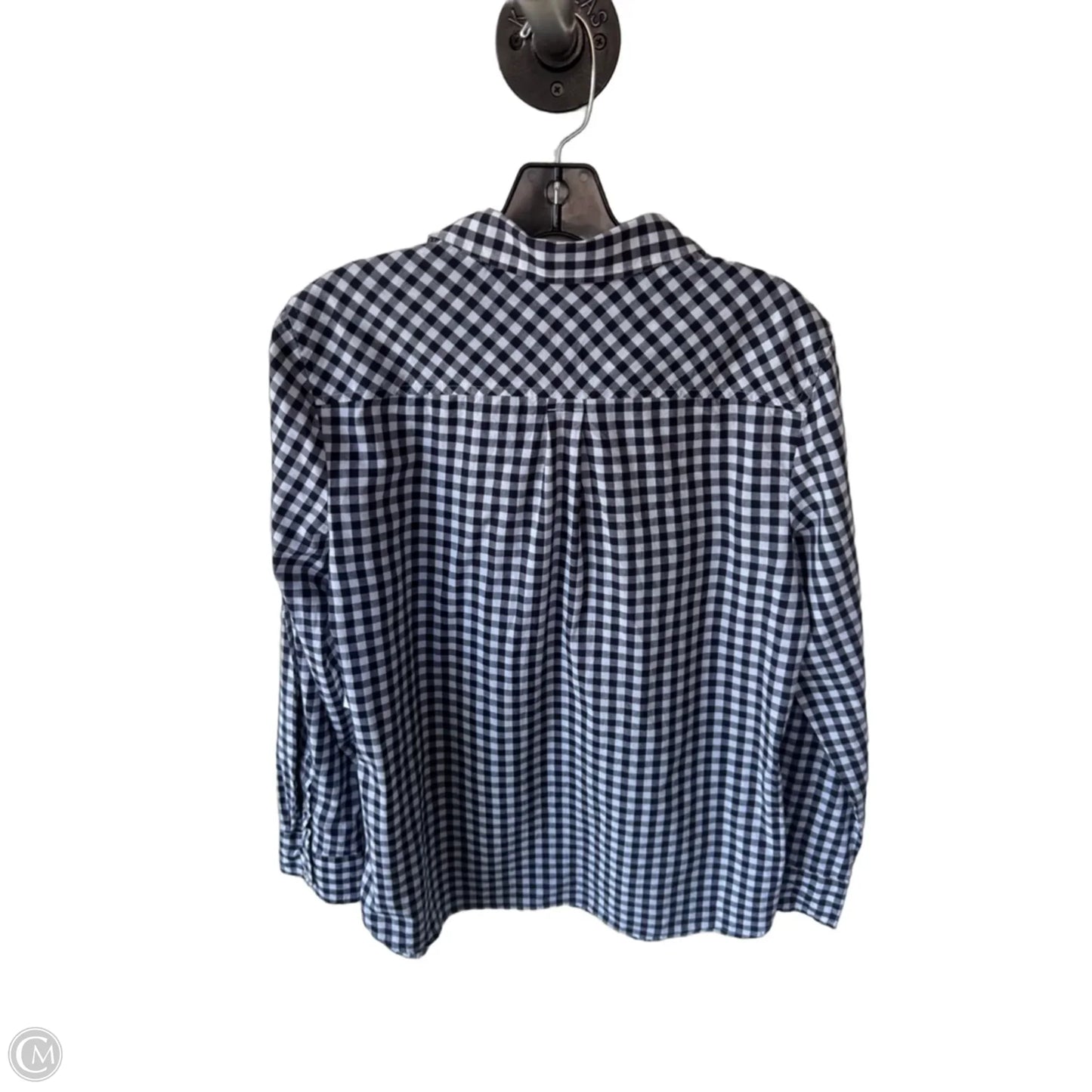 Top Long Sleeve By Talbots In Blue & White, Size: M