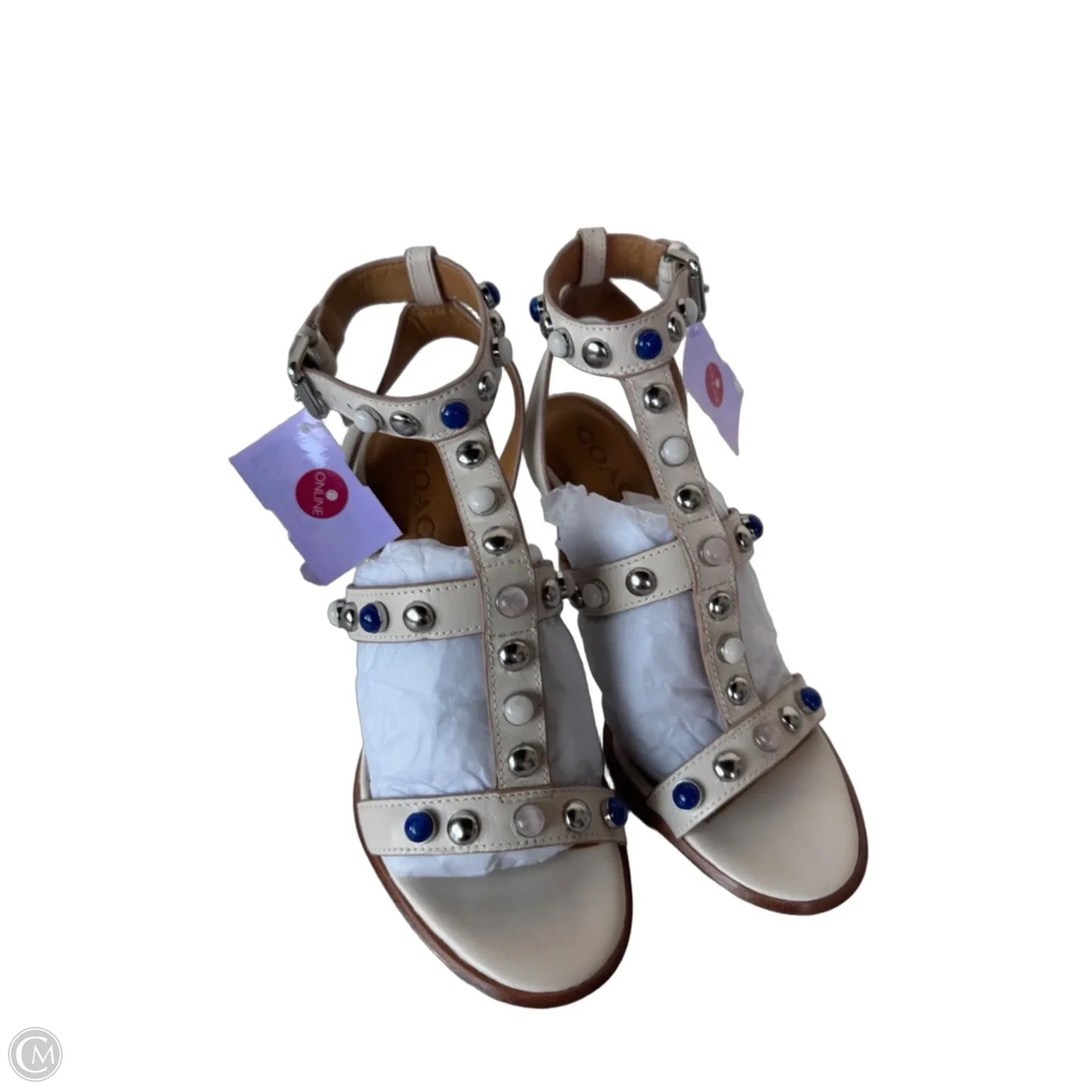 Sandals Designer By Coach In Cream, Size: 6.5