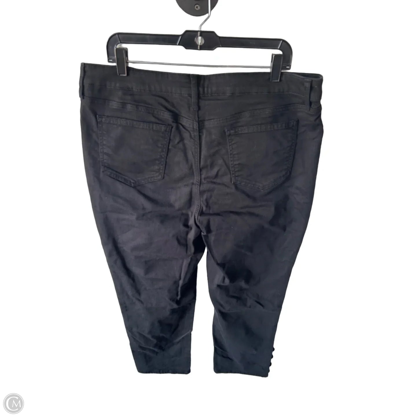 Jeans Straight By Chicos In Black Denim, Size: 16