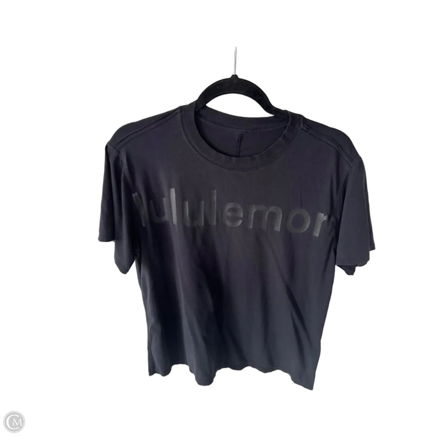 Athletic Top Short Sleeve By Lululemon In Black, Size: S