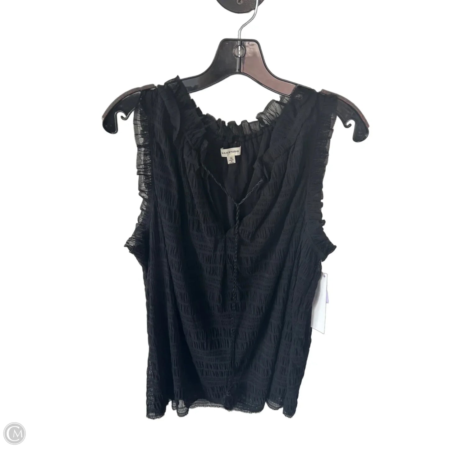 Top Sleeveless By Max Studio In Black, Size: 1x