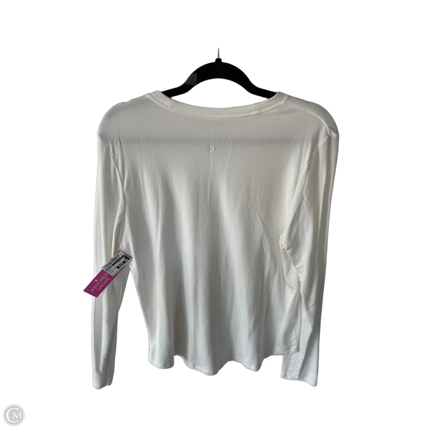 Athletic Top Long Sleeve Crewneck By Lululemon In White, Size: M